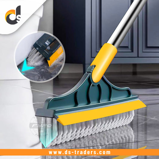 2 In 1 Floor Scrub Cleaning Brush With Removable Long Handle.